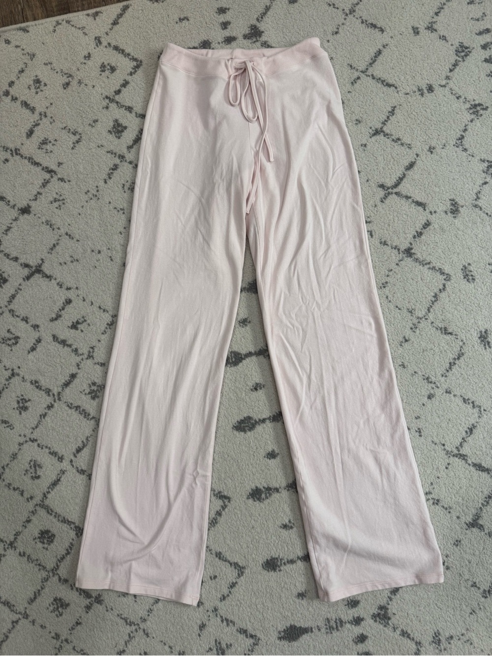 SKIMS Drawstring Lounge Cotton Pants - Pale Pink - Picture 2 of 3